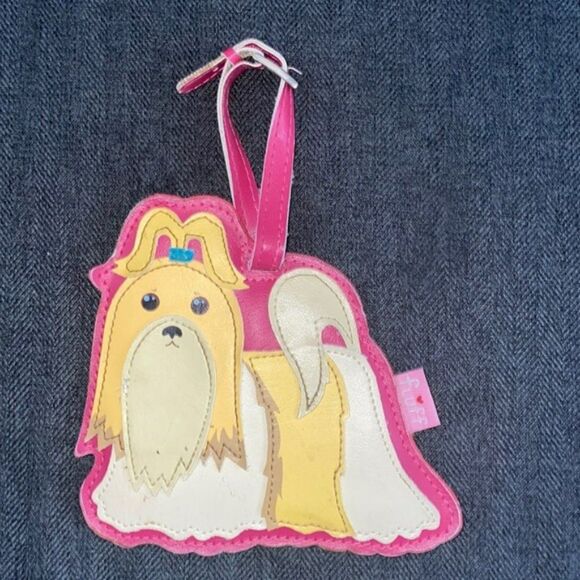 Yorkshire Terrier Yorkie luggage tag by Fluff - Mid century Vintage - Picture 1 of 8